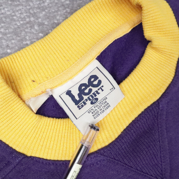 Vintage NFL Minnesota Vikings XL Purple Yellow Long Sleeve Pullover Sweatshirt - Picture 6 of 11